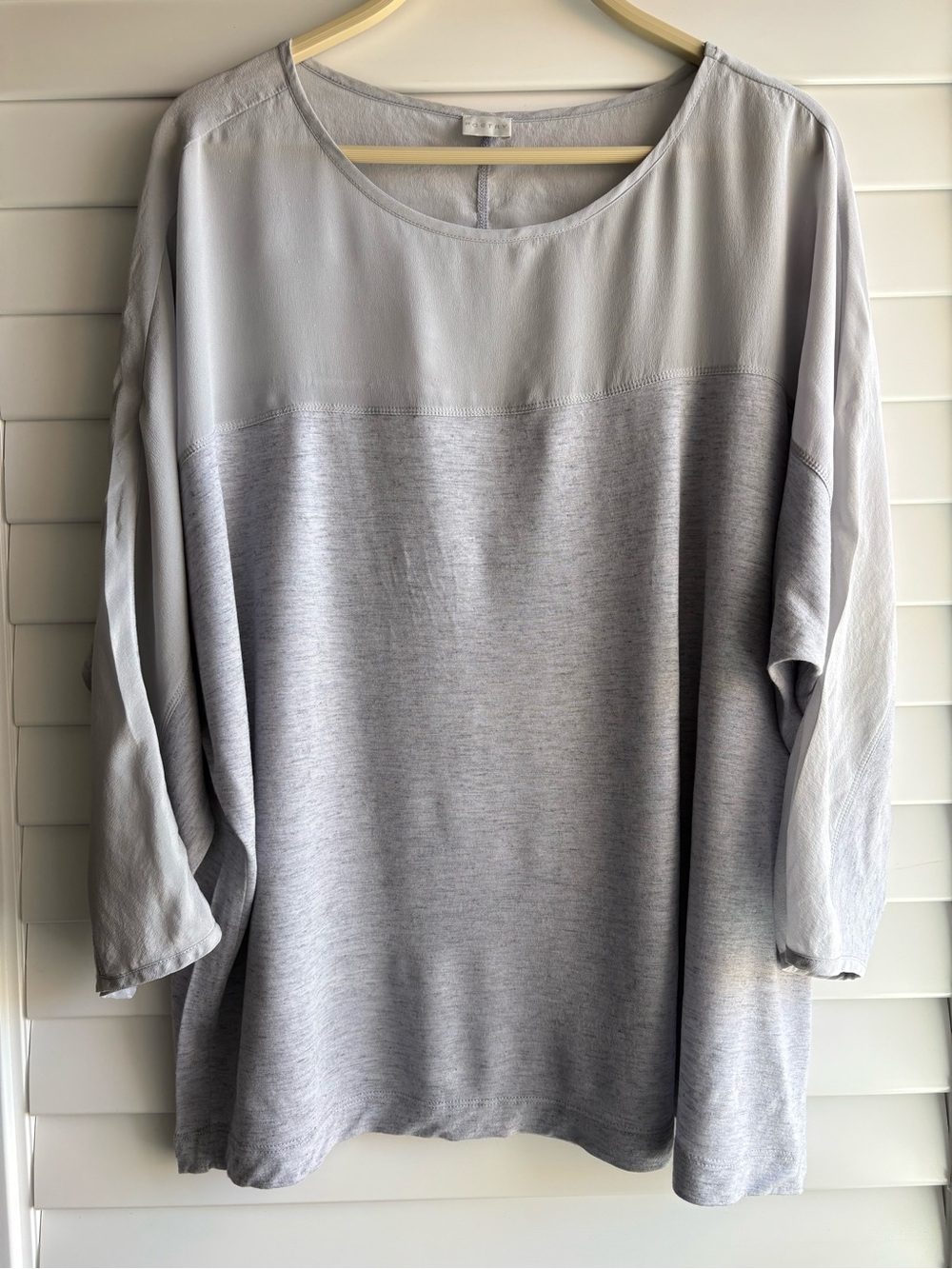 Poetry Light Gray Textured Blouse